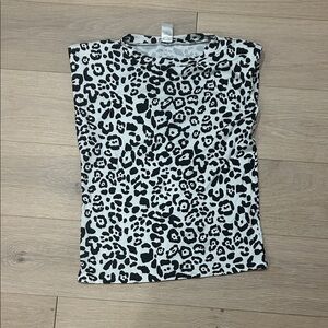 Leopard Print Women's Top - Black and White